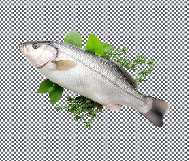 So lecker Sea Bass isoliert auf transparentem Hintergrund