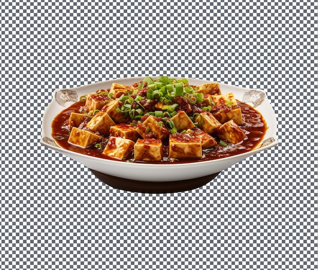 PSD so leckerer sichuan mapo tofu isoliert auf transparentem hintergrund