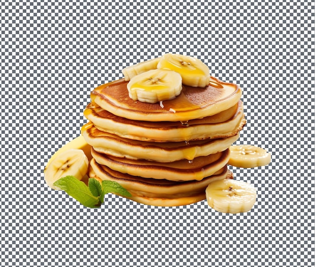 So süßer Bananensplit-Pfannkuchen isoliert auf transparentem Hintergrund