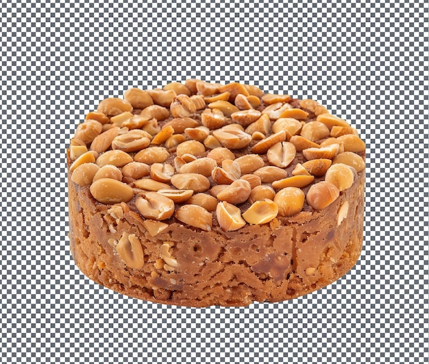 So süßer Erdnusskuchen isoliert auf durchsichtigem Hintergrund