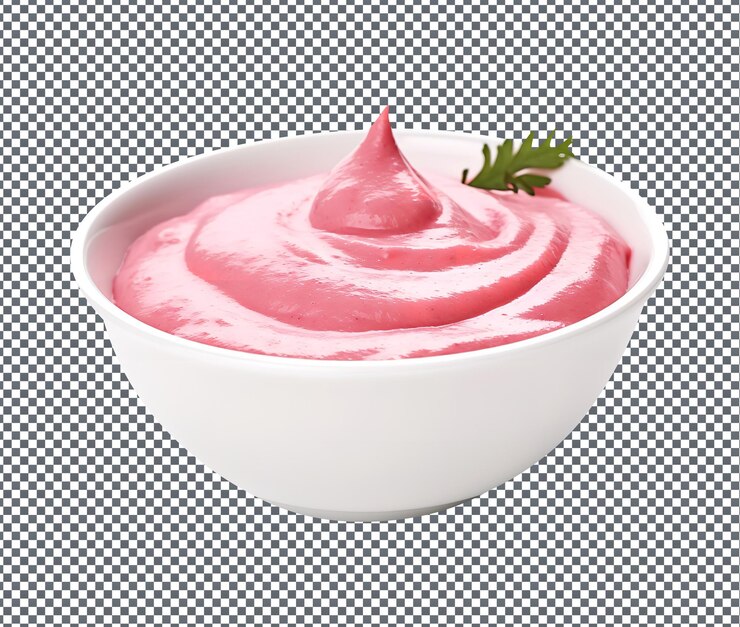PSD so yummy beetroot yogurt sauce isolated on transparent background