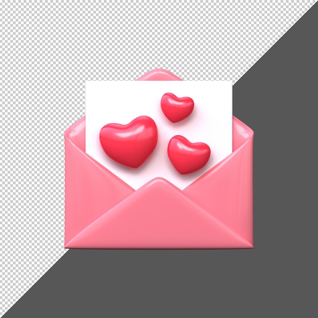 Sobre 3d día de san valentín PSD premium