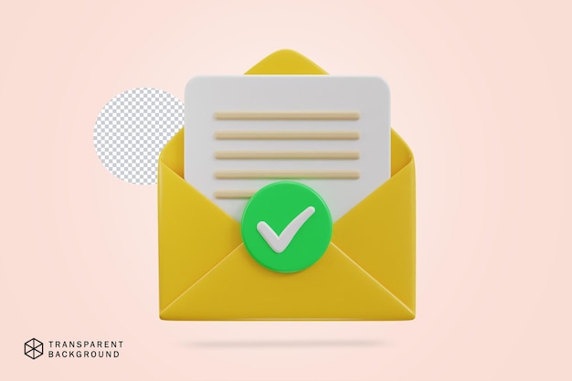sobre en correo electrónico verificar icono 3d