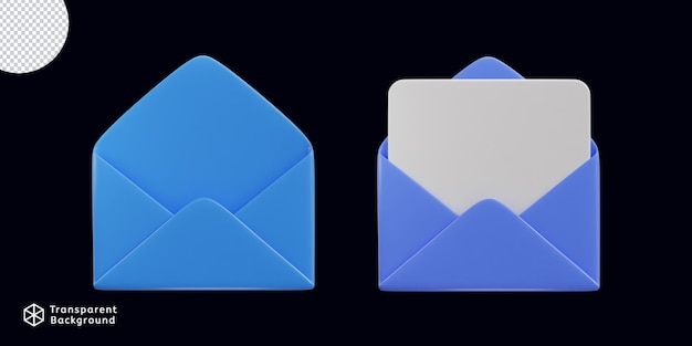sobre con tarjeta de papel vacía conjunto de iconos vectoriales 3d