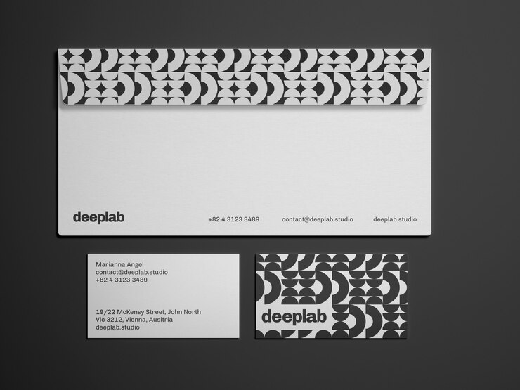 PSD sobre con tarjetas de visita