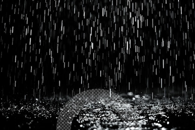 Sobreposição de chuva em um fundo transparente