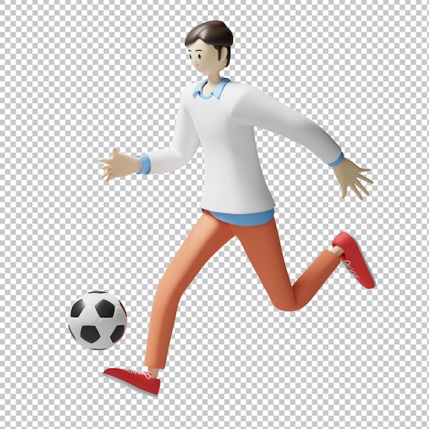 Soccer 3d Illustration Design Rendu Caractère Isolé