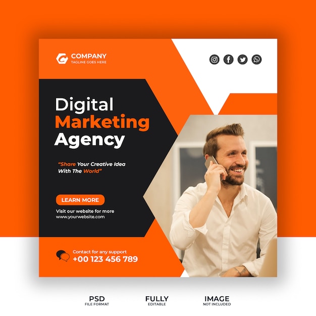 Social Business Marketing Social Media Banner oder Square Flyer