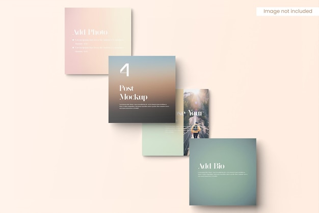Social Instagram Post Mockup Draufsicht