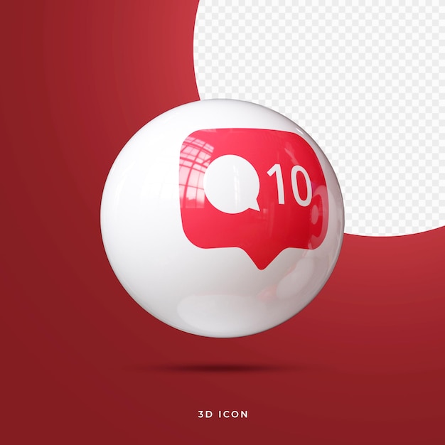 PSD social media 3d icon premium