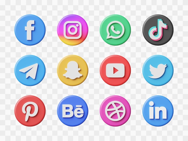 Social Media 3D-Icon-Sammlung