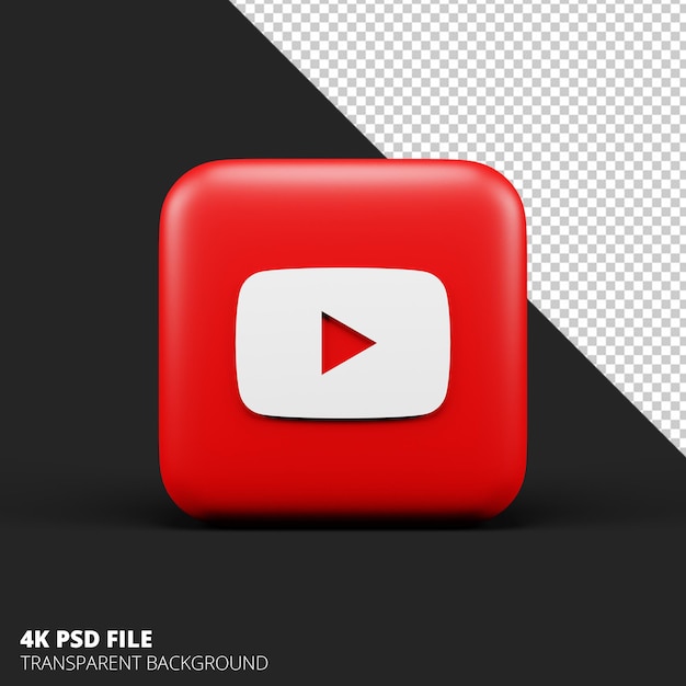 Social media 3d icon youtube