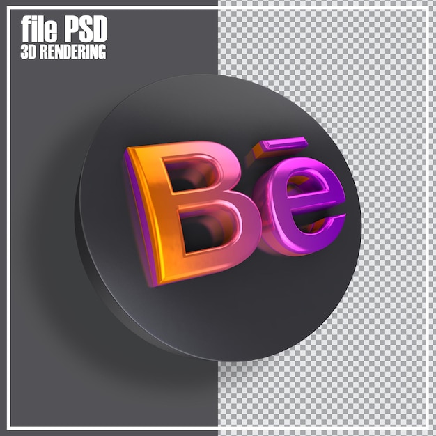 PSD social media 3d-symbole rendern