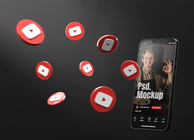 social media app interface mock-up on smartphone