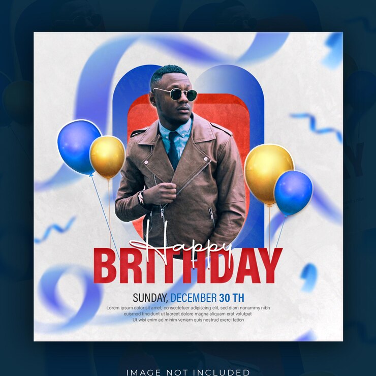 PSD social media auguri di compleanno post felice anniversario celebrazione banner modello di volantino quadrato