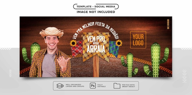 Social media banner festa junina vieni nella nostra arraia