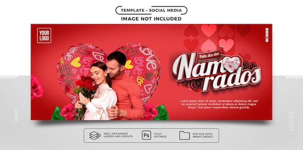 Social-media-banner instagram fröhlichen valentinstag in brasilien