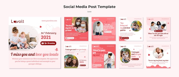 Social-Media-Beiträge der Familie