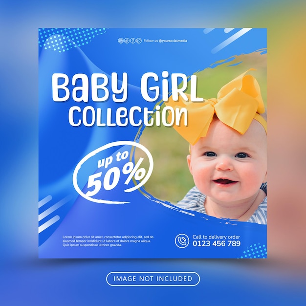 Social-media-beitragsvorlage für babymode-werbung