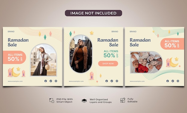 Social-media-beitragsvorlage für den ramadan-verkauf