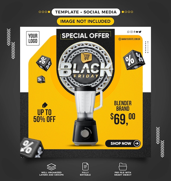 Social media Black friday per inserire prodotti in offerta fino a 50 di sconto