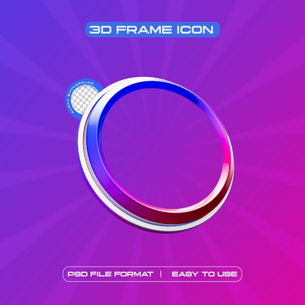 Social Media Circle Profile Frame 3D-Rendering-Illustration, die von der Social Media Circle erstellt wurde