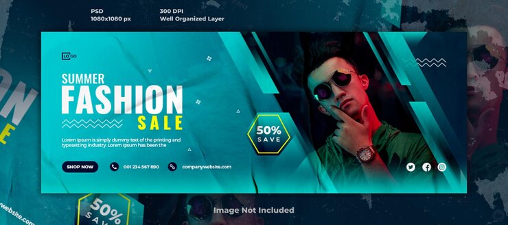 Social media di vendita di moda Design della copertina di Facebook e modello di banner web