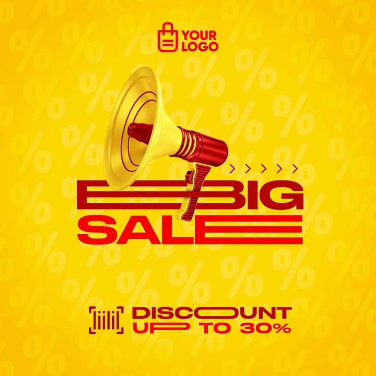 PSD social media feed ad big sale discounts of up to 30 off