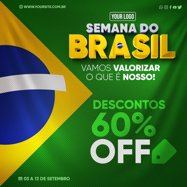 Social Media Feed Brasilien Woche mit bis zu 60 Rabatten