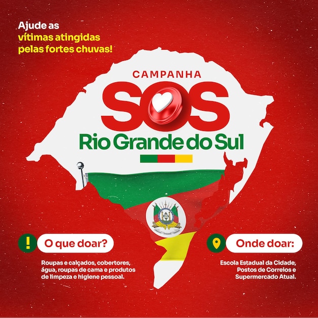 PSD social-media-feed-vorlage fundraising-kampagne rio grande do sul brasilien