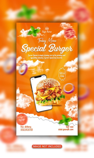 Social-media-food-fast-food-menü-flyer instagram-food-flyer