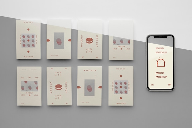 Social-media-geschichten und smartphone-mock-up