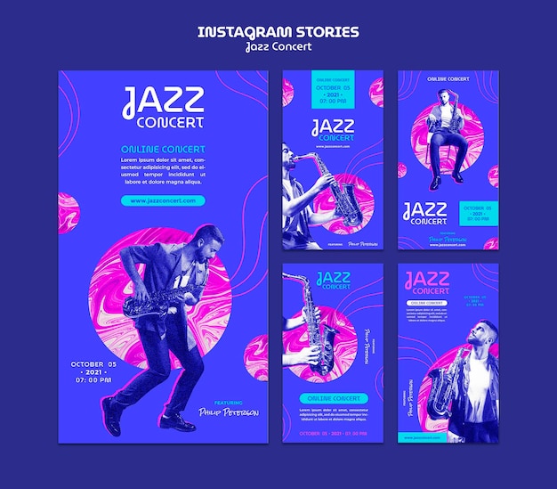 Social-media-geschichten von jazzkonzerten