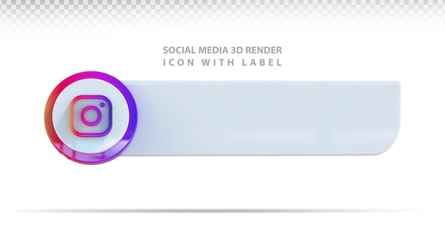 Social Media Icon Etichetta Instagram 3d