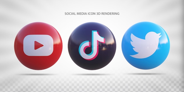 Social media-icon-set 3d