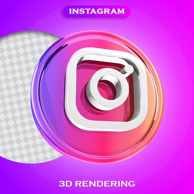 Social Media Instagram 3D-Render-Symbol isoliert