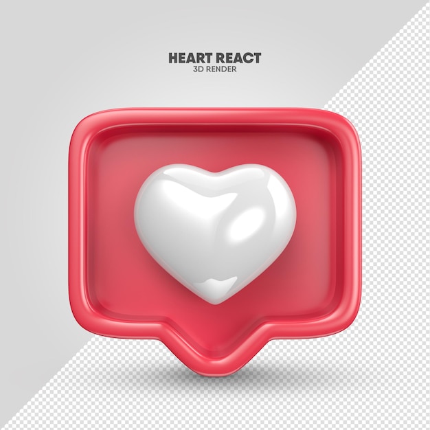 Social Media Instagram Like Reaction 3D Render