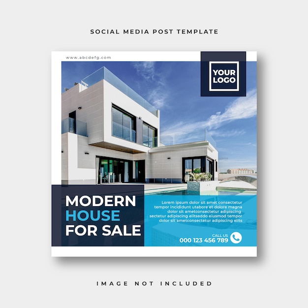 Social-media-instagram-post für immobilien oder quadratische web-banner-werbevorlage