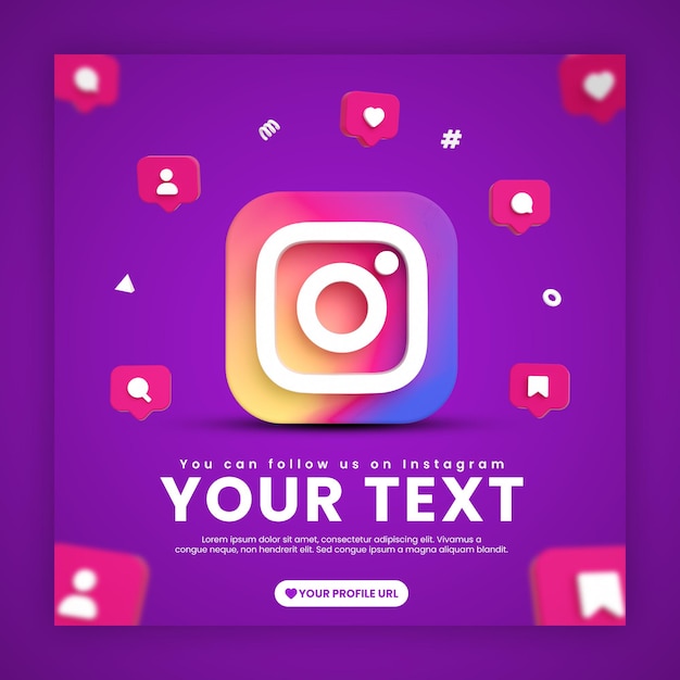 Social Media Instagram Post Vorlage mit Symbolen