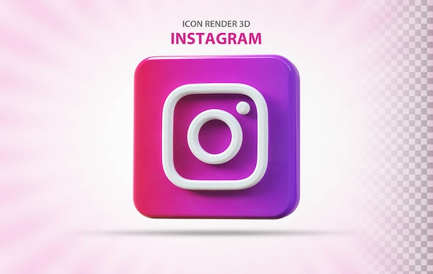 Social media instagram symbol 3d-rendering