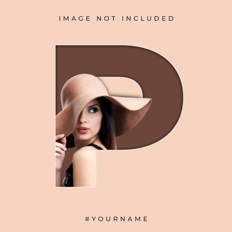 PSD social media instagram template of letter p