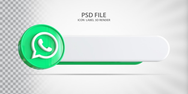 Social Media Label WhatsApp icon 3d render luxury
