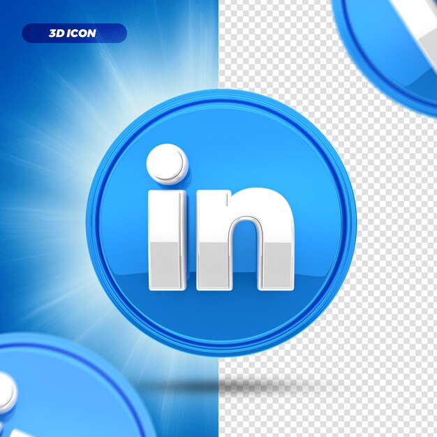 social media linkedin 3d rendering icona isolata