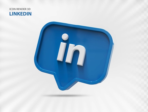 Social media Linkedin 3d rendering