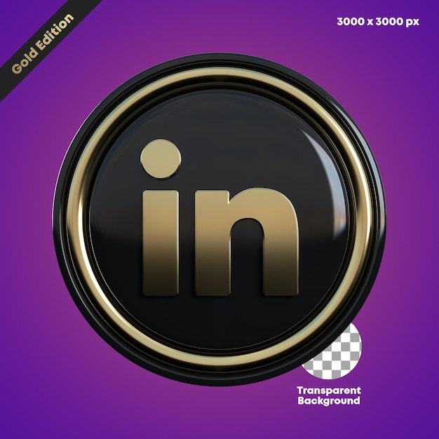 Social Media LinkedIn 3D-Symbol