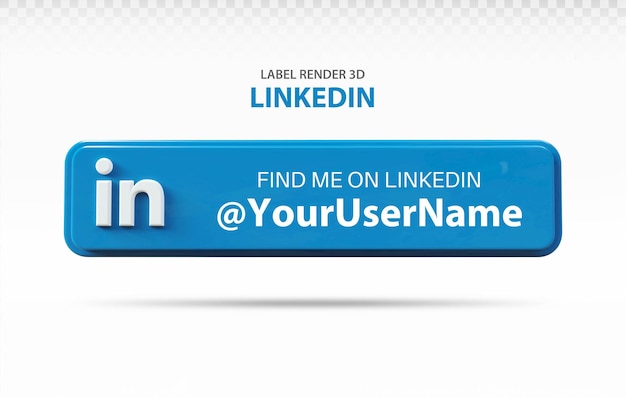 Social media linkedin label 3d