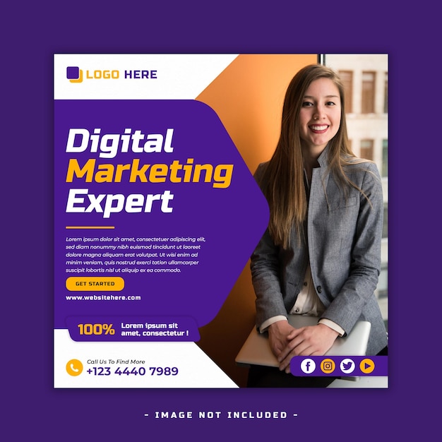 Social media marketing digitale postmodello PSD premium