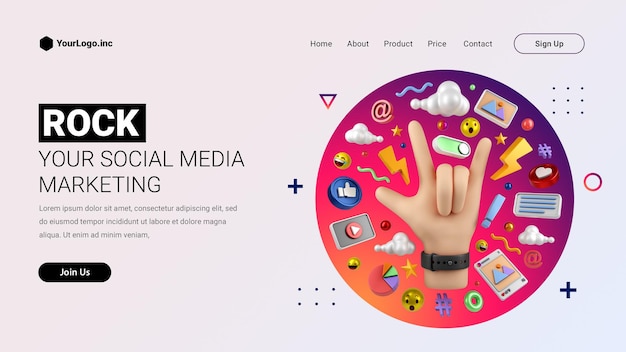 Social-media-marketing-landingpage-modell