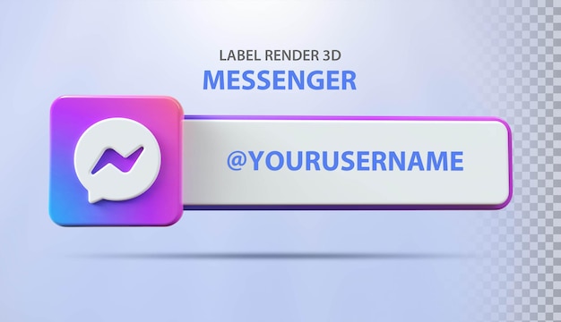 Social Media Messenger-Symbol mit Label-3D-Rendering