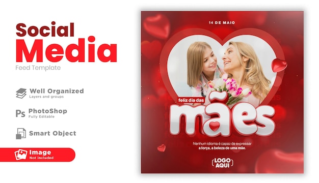 Social Media Muttertag in Brasilien 3D-Rendering